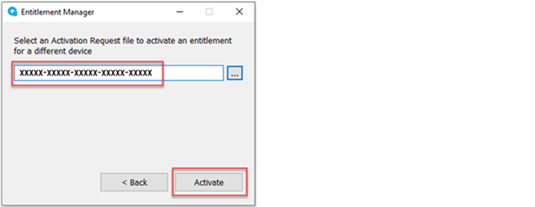 Activate an entitlement for a different device in FactoryTalk Optix Entitlement
                  Manager.