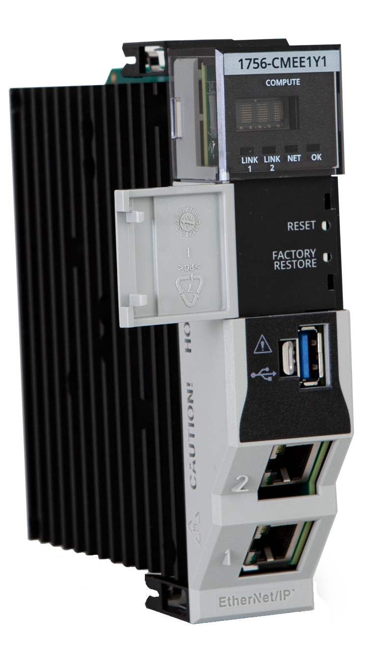 This image shows a ControlLogix Embedded Edge Compute module.
