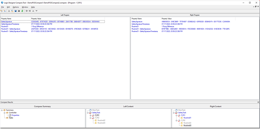 Logix Designer Compare Tool