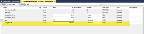 Shows a window of captured value.