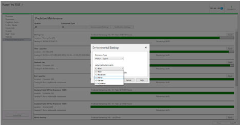 Shows environmental settings.